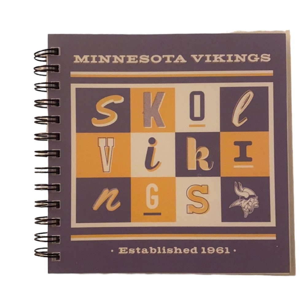 NWT Minnesota MN Vikings Spiral Square Notebook